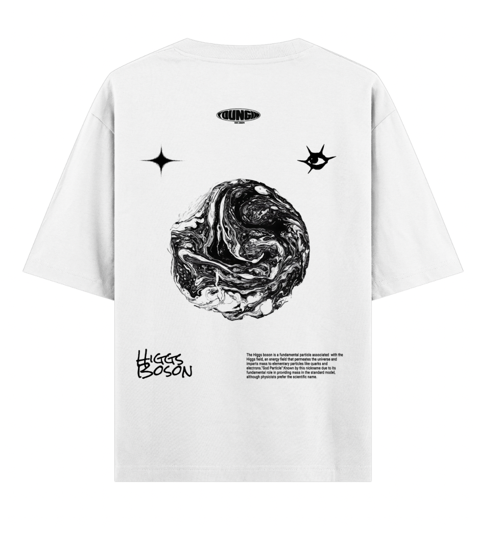 Higgs Boson | YNGN Geeky | Short Sleeve Oversized Tshirt | White