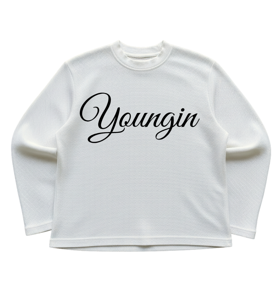 Youngin Originals | Waffle Knit Full Sleeve T- Shirt | White
