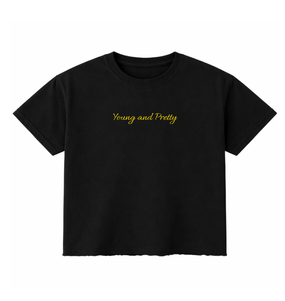 Sunflower | YNGN Pretty | Croped Boxy Fit T-Shirt | Black