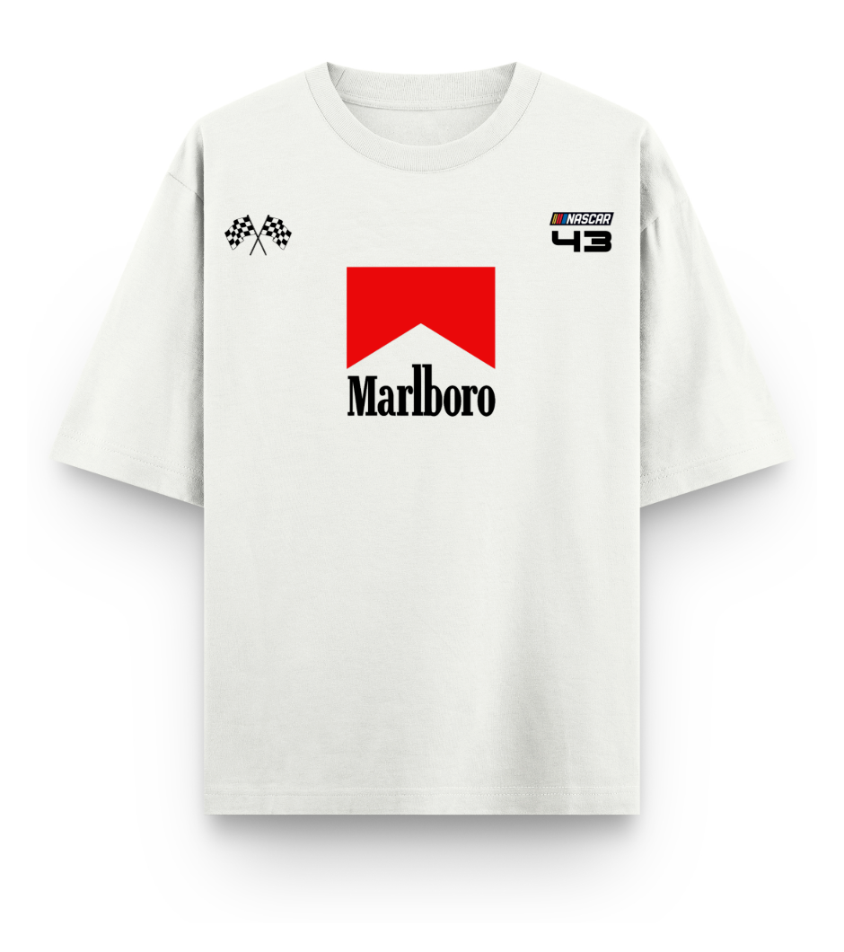 Marlboro F1 Edition | YNGN Iconic | Oversized Short Sleeve T-shirt | Off-White | Black