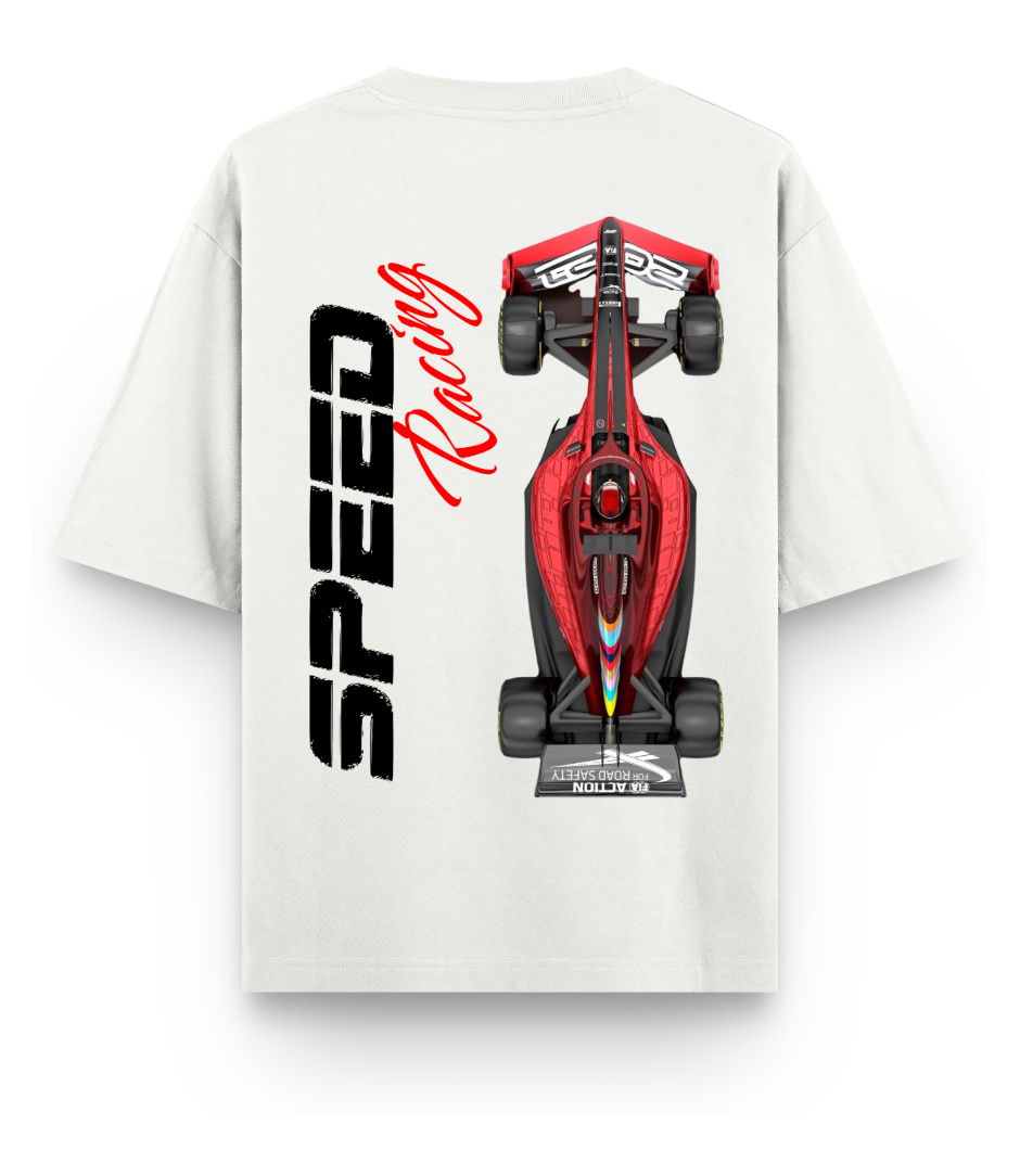 Marlboro F1 Edition | YNGN Iconic | Oversized Short Sleeve T-shirt | Off-White | Black