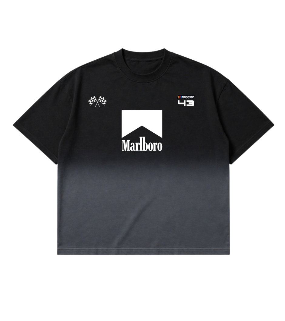 Marlboro F1 Racing | YNGN Iconic | Black Ombré Washed Boxy Fit T-shirt