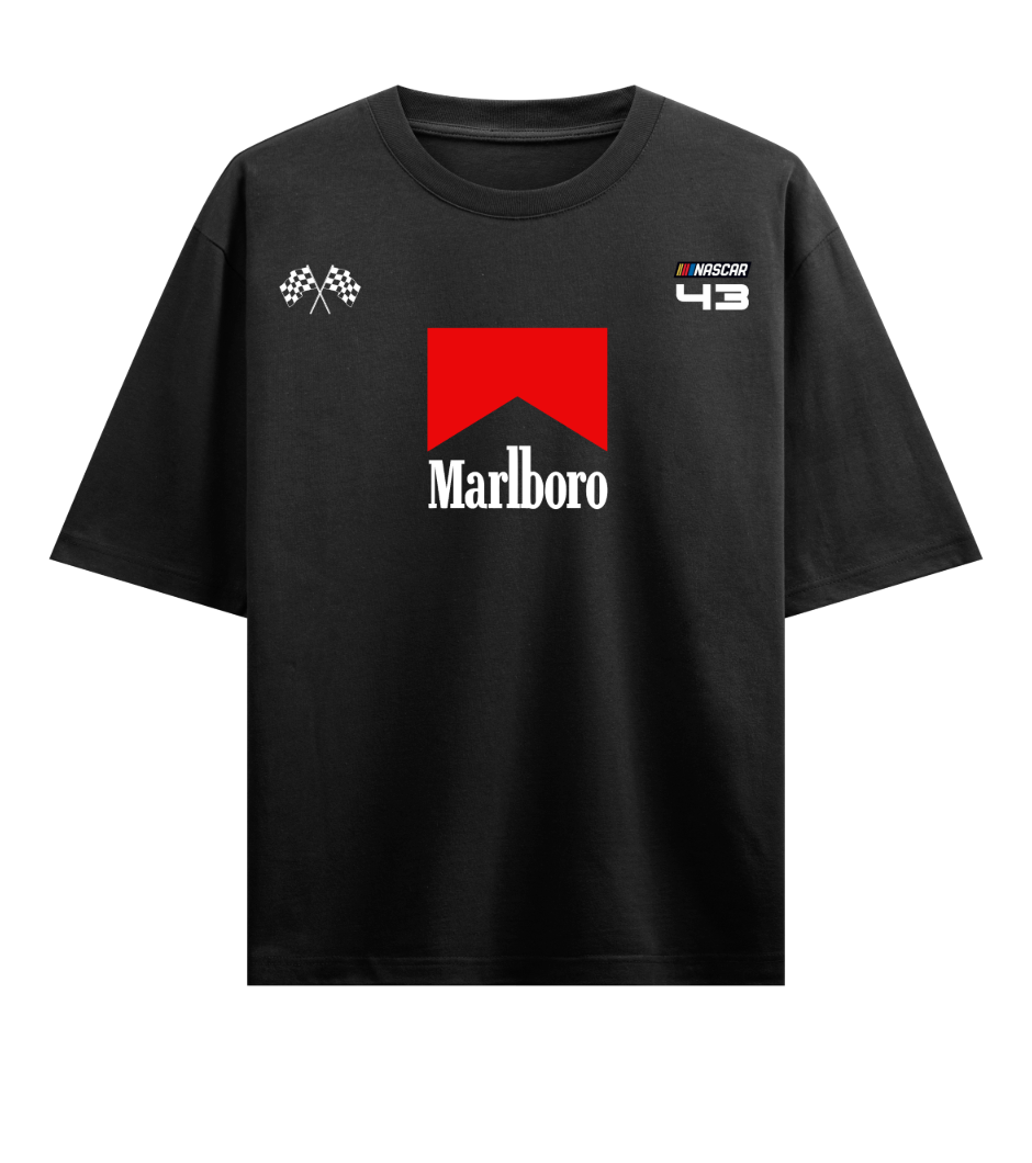 Marlboro F1 Edition | YNGN Iconic | Oversized Short Sleeve T-shirt | Black | White