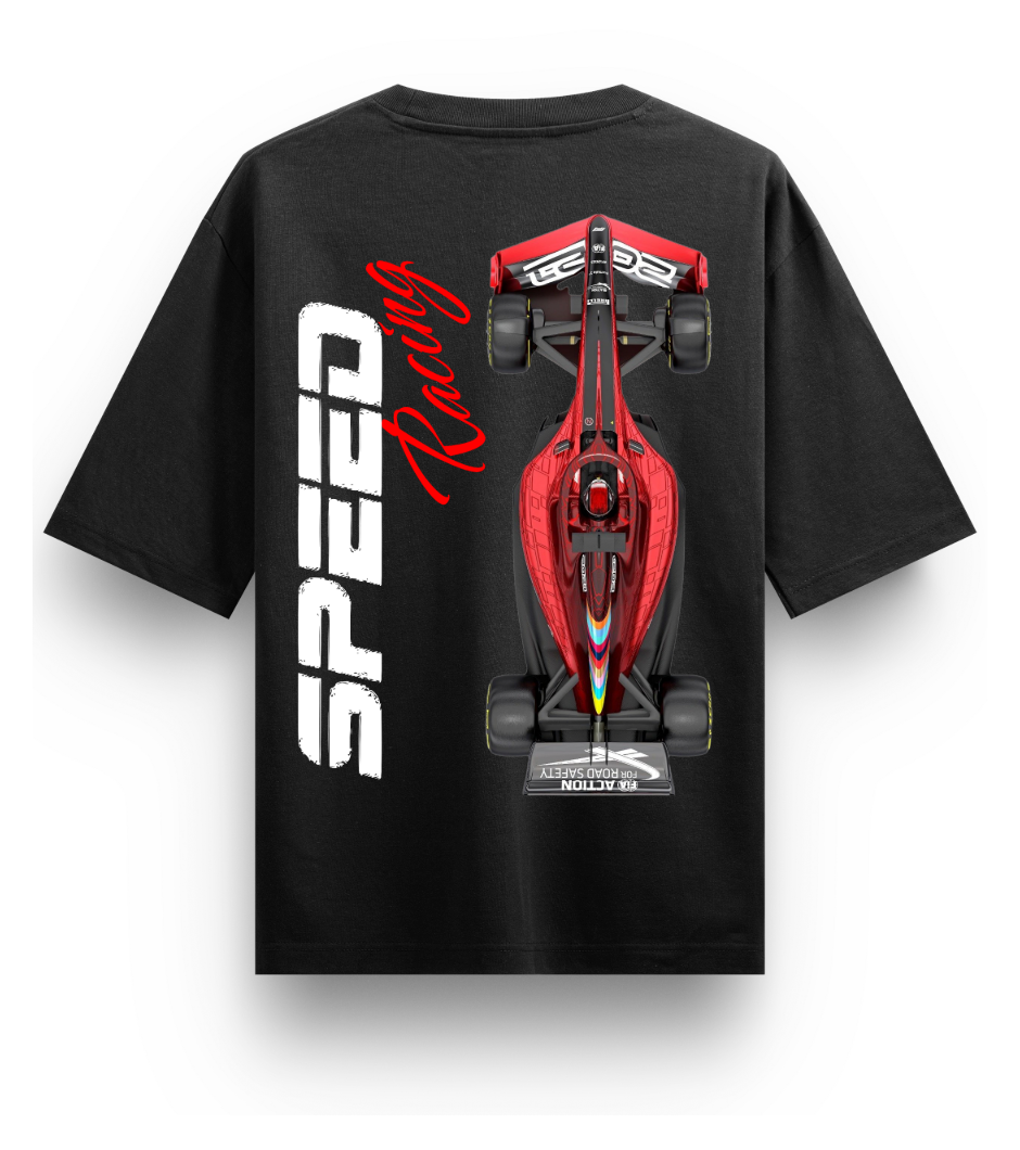 Marlboro F1 Edition | YNGN Iconic | Oversized Short Sleeve T-shirt | Off-White | Black