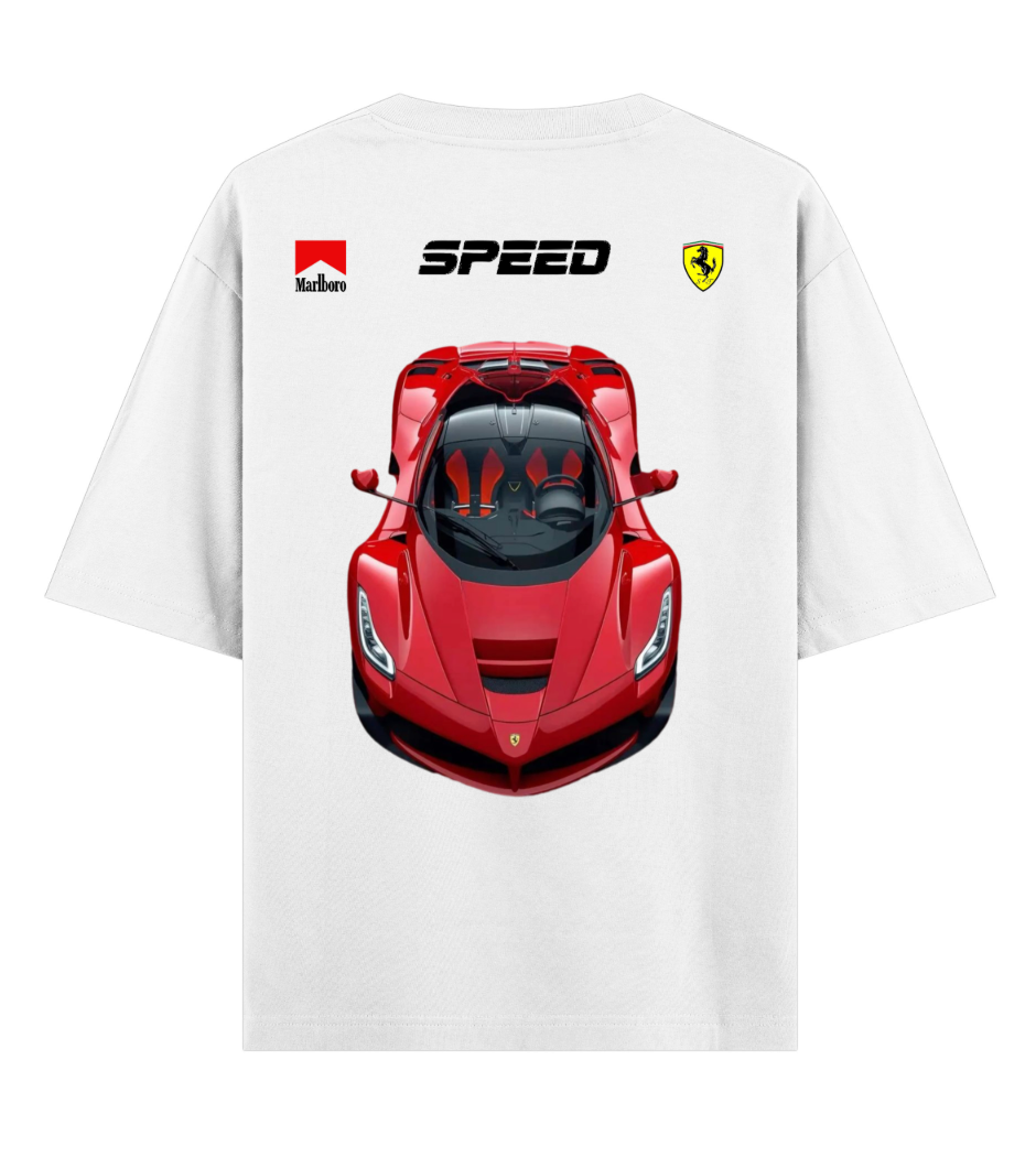 Marlboro F1 Edition | YNGN Iconic | Oversized Short Sleeve T-shirt | Black | White