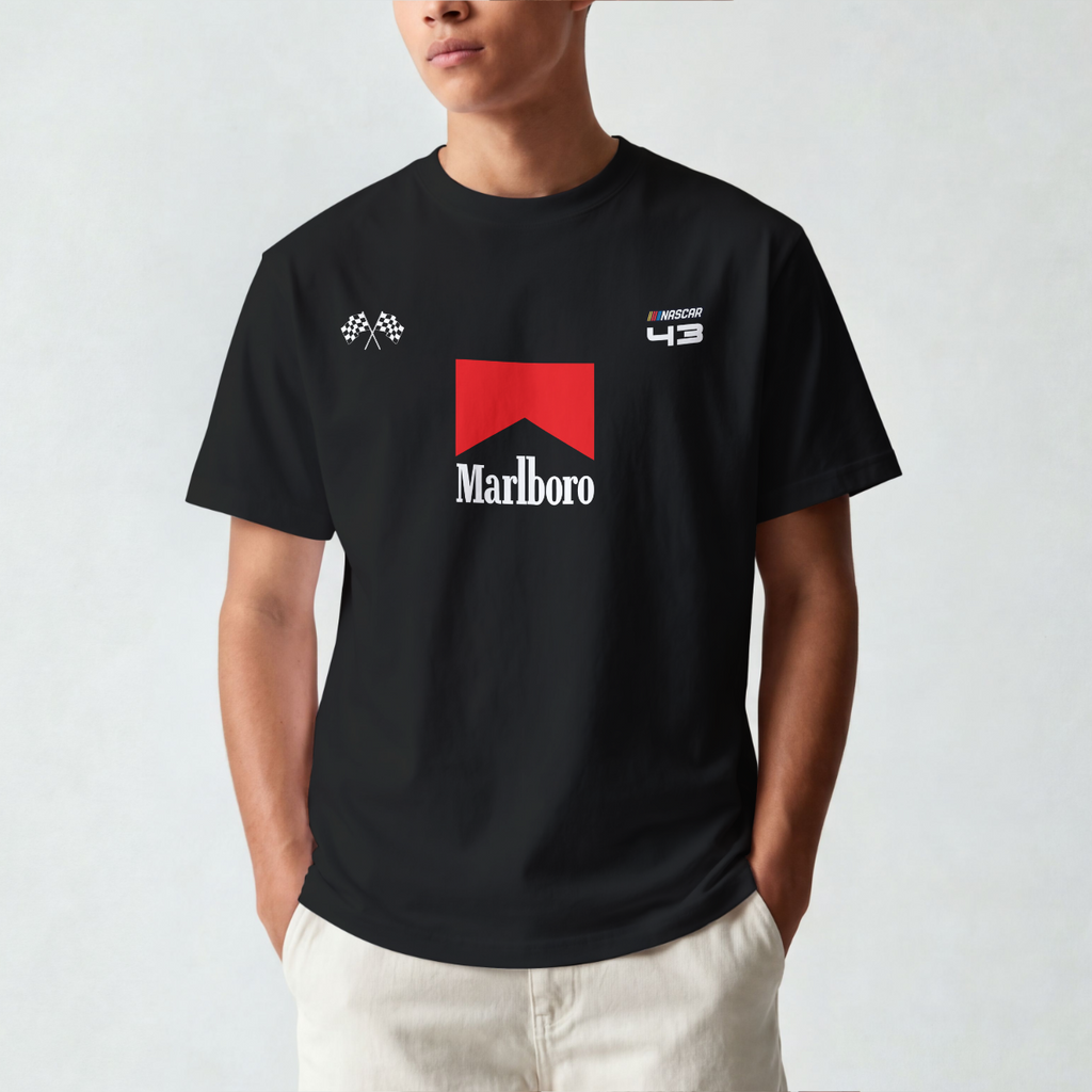 Marlboro F1 Edition | YNGN Iconic | Oversized Short Sleeve T-shirt | Black | White