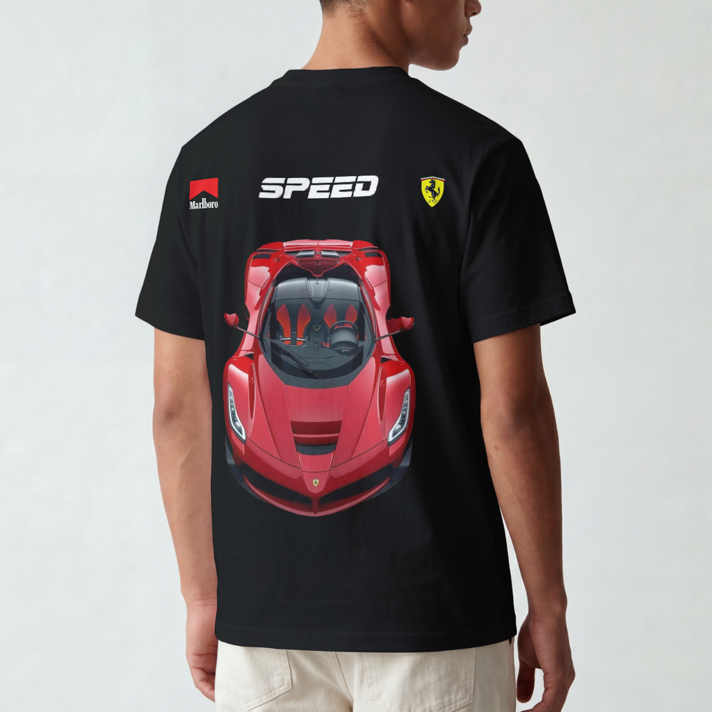 Marlboro F1 Edition | YNGN Iconic | Oversized Short Sleeve T-shirt | Black | White