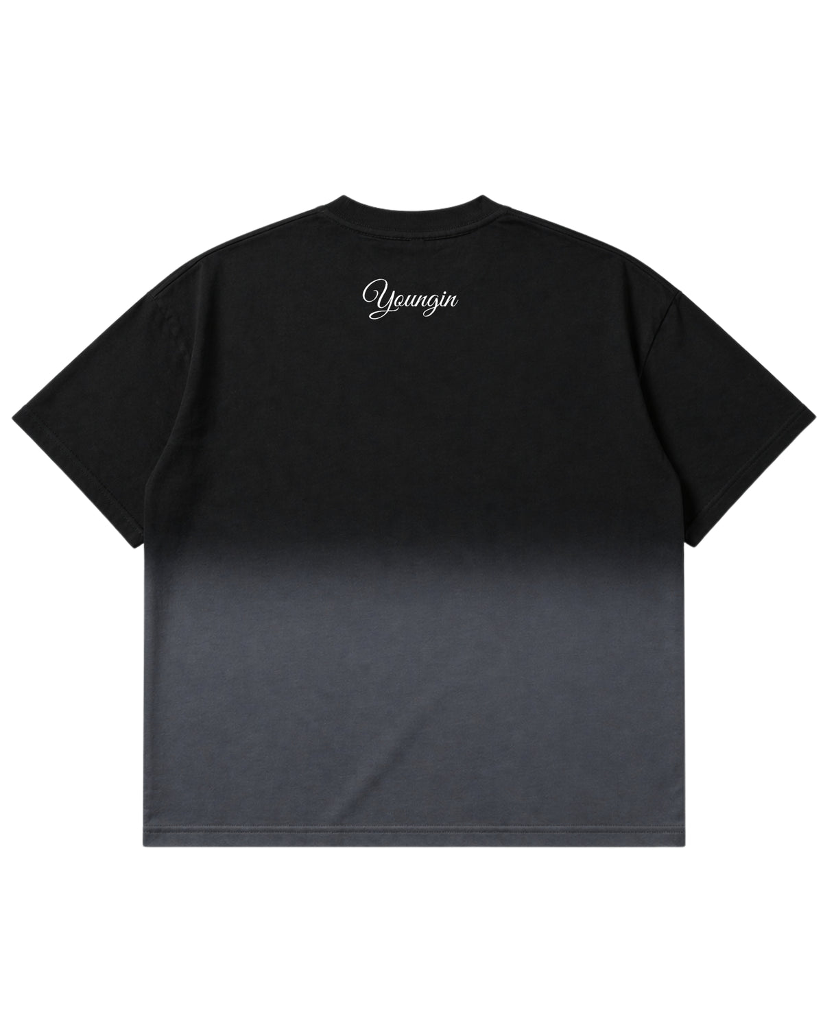 Black Ombré Wash Boxy Fit T-shirt Back Design