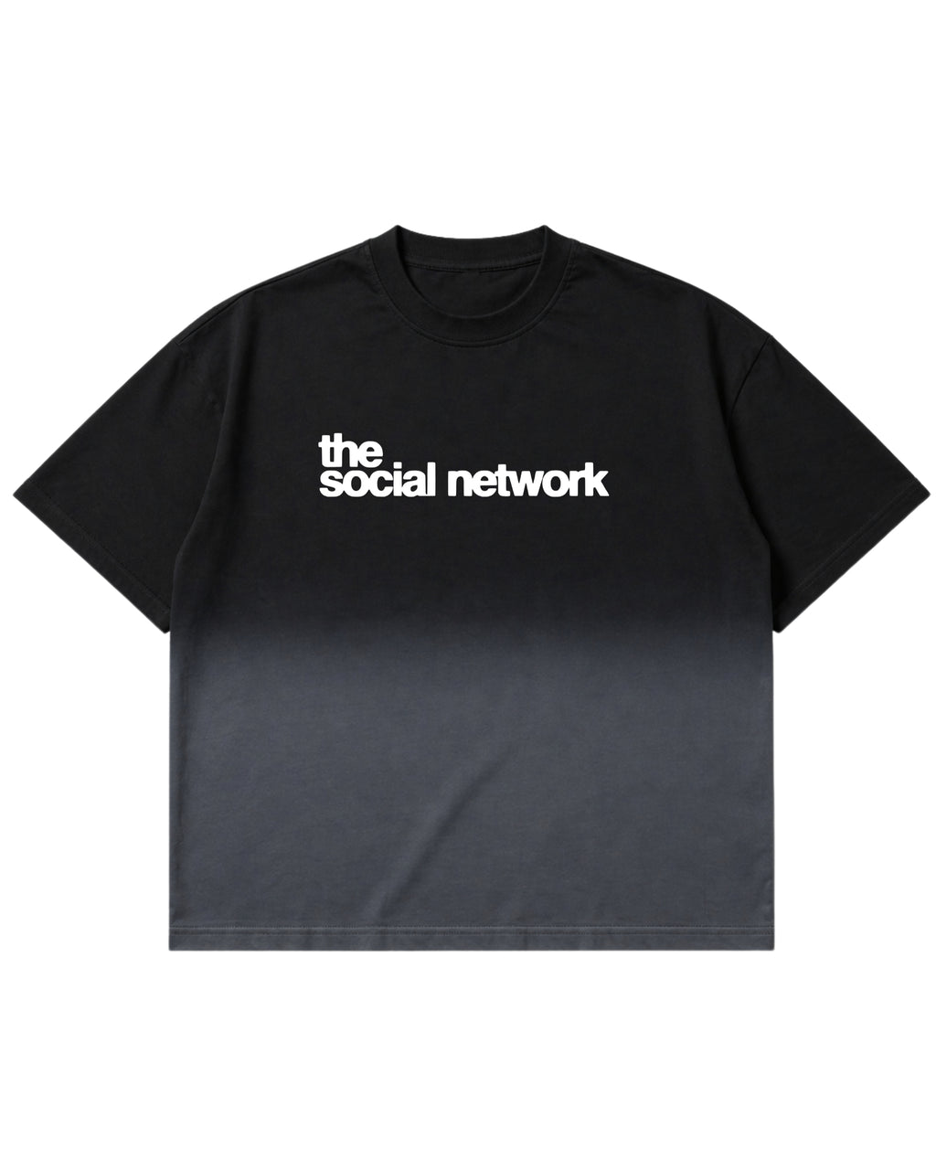 Black Ombré Wash Boxy Fit T-shirt Front Design
